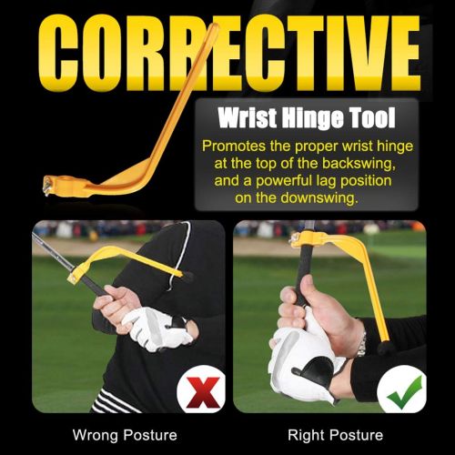  KINGTOP Golf Swing Training Aids Combo- Arm Band, Elbow Correction, Wrist Hinge Trainer, Wrist Brace Band, Leg Rod Corrector, Improve Your Golf Game to The Next Level