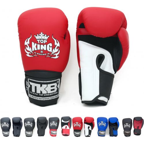  Top King Gloves Color Black White Red Blue Gold Size 8, 10, 12, 14, 16 oz Design Air, Empower, Superstar, and more for Training and Sparring Muay Thai, Boxing, Kickboxing, MMA (Air