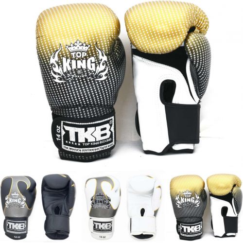  KINGTOP Top King Gloves Color Black White Red Blue Gold Size 8, 10, 12, 14, 16 oz Design Air, Empower, Superstar, and more for Training and Sparring Muay Thai, Boxing, Kickboxing,