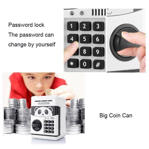  KINGZHUO Cartoon Piggy Bank Cash Coin Can Password Electronic Money Bank Safe Saving Box ATM Bank Safe Locks Panda Smart Voice Prompt Money Piggy Box for Children Birthday Gift