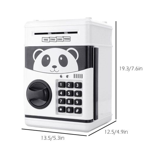  KINGZHUO Cartoon Piggy Bank Cash Coin Can Password Electronic Money Bank Safe Saving Box ATM Bank Safe Locks Panda Smart Voice Prompt Money Piggy Box for Children Birthday Gift