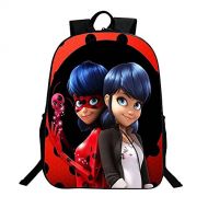 KINOMOTO Lady Bug Backpack 16Inch Girls Marinette Cosplay School Shoulder Bag Daypack (Marinette 3)