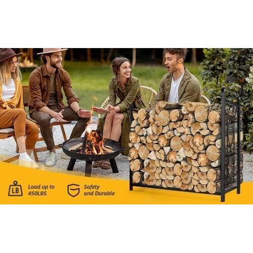  KIOVINO Stove Fan heat powered for Wood Log Fireplace Log Holder Outdoor Heavy Duty Storage Log