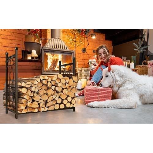  KIOVINO Stove Fan heat powered for Wood Log Fireplace Log Holder Outdoor Heavy Duty Storage Log