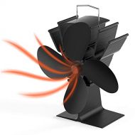 KIOVINO Heat Powered Stove Fan 4 Blades for Wood Log Burner Efficient Heat Distribution Warmer in Winter