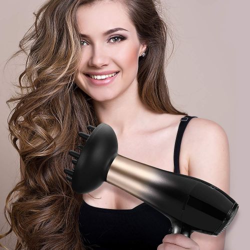  [아마존 핫딜] [아마존핫딜]KIPOZI 1875W Hair Dryer, Nano Ionic Blow Dryer Professional Salon Hair Blow Dryer Lightweight Fast Dry Low Noise, with Concentrator, Diffuser, 2 Speed and 3 Heat Settings