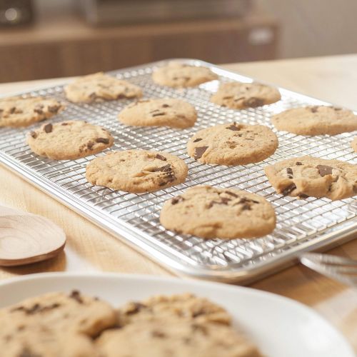  KITCHENATICS Professional Grade Stainless Steel Cooling and Roasting Wire Rack Fits Half Sheet Baking Pan for Cookies, Cakes Oven-Safe for Cooking, Smoking, Grilling, Drying - Heav