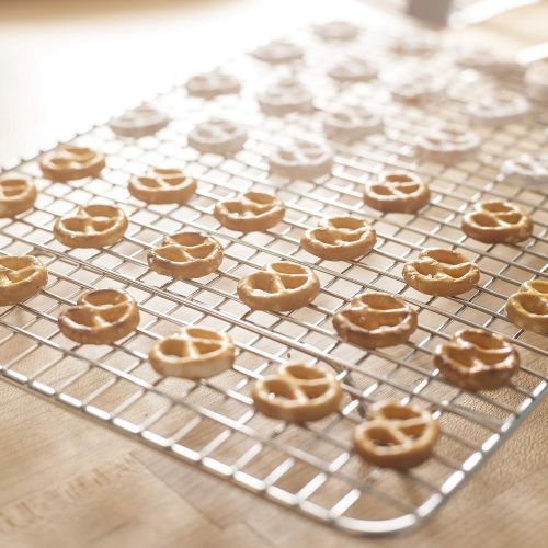  KITCHENATICS Professional Grade Stainless Steel Cooling and Roasting Wire Rack Fits Half Sheet Baking Pan for Cookies, Cakes Oven-Safe for Cooking, Smoking, Grilling, Drying - Heav