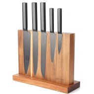 KITCHENDAO Luxury Acacia Magnetic Knife Block Holder with Enhanced Magnets, Cutlery Display Stand and Storage Rack, Large Capacity, Easy to Reach, Easy to Clean, Mothers Day Gift f