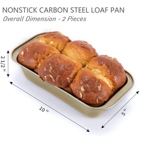  [아마존베스트]KITESSENSU Bread Pans for Baking, Nonstick Carbon Steel Loaf Pan, 9 x 5 Inch, Set of 4, Oven Mitt Included