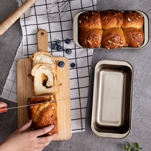  [아마존베스트]KITESSENSU Bread Pans for Baking, Nonstick Carbon Steel Loaf Pan, 9 x 5 Inch, Set of 4, Oven Mitt Included