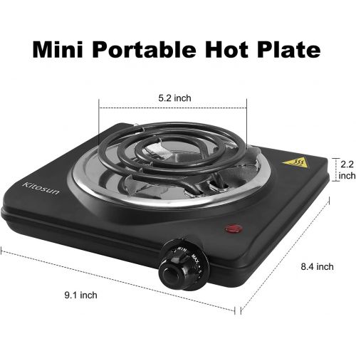  KITOSUN Electric Charcoal Burner - Single Coil Hot Plate Charcoal Starter Cooking Heater Stainless with Steel Grill ETL Certified Countertop Cooktop for Home Kitchen BBQ RV