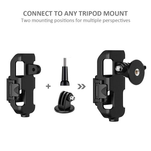  KIWI design 4-in-1 Tripod Mount Holder for DJI Osmo Pocket, Osmo Pocket Accessories Expansion Kit Protective Frame with Backpack Clip, Tripod Mount Adapter and Screw Adapter