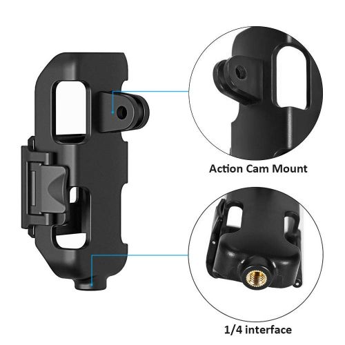  KIWI design 4-in-1 Tripod Mount Holder for DJI Osmo Pocket, Osmo Pocket Accessories Expansion Kit Protective Frame with Backpack Clip, Tripod Mount Adapter and Screw Adapter