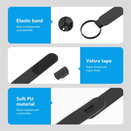  KIWI design Knuckle Strap for Oculus Quest/Oculus Rift S Touch Controller Grip Accessories (Black, 1 Pair)