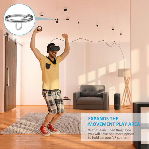  [아마존베스트][Pro Version] KIWI design VR Cable Management, 6 Packs Retractable Ceiling Pulley System for HTC Vive/Vive Pro/Oculus Rift/Rift S/Link Cable for Oculus Quest/Quest 2/Valve Index VR