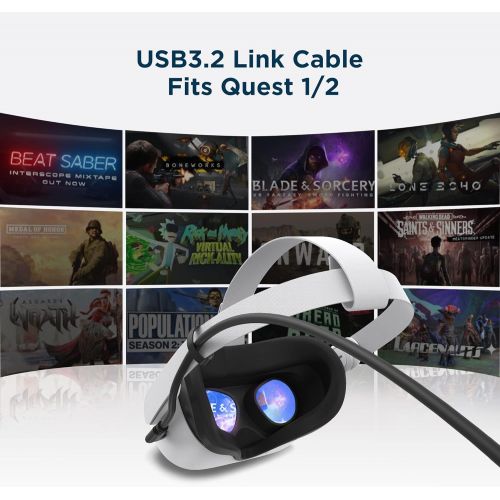  [아마존베스트]KIWI design Oculus Quest Link Cable 10 Feet/3 Meters, High Speed Data Transfer USB Type-C Cable Compatible for Oculus Quest and Quest 2 to a Gaming PC