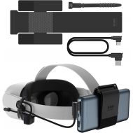 [아마존베스트]KIWI design VR Power Bank Fixing Strap for Oculus Quest/Quest 2 / HTC Vive Deluxe Audio Strap Accessories Compatibly Multiple Sizes Mobile Power Fixed on The VR Headset Strap (Not