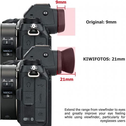  Kiwifotos DK-29 Long Soft Viewfinder Eyecup Eyepiece for Nikon Z7 Z6 Z5 Z7II Z6II Mirrorless Camera, Replaces Nikon DK-29 Eyecup