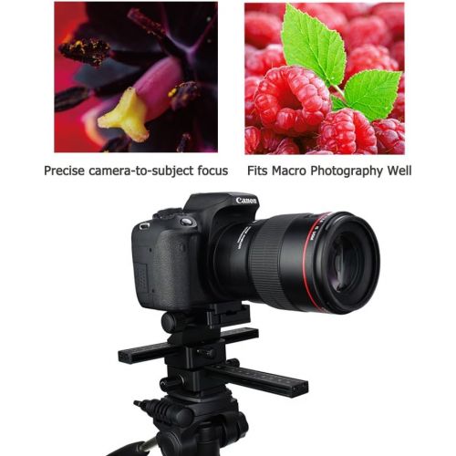  Kiwifotos Deluxe Macro Focusing Rail Slider for Canon EOS 5D Mark IV III 6D Mark II 80D 70D 60D Rebel T6 T7 T7i T6i Nikon D850 Z7 Z6 D750 D7500 D7200 D5600 D5500 D3500 3400 Sony A7