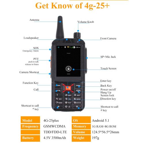  KJD F22 Upgrade 4G LTE Android 5.1 Radio G25F25 WCDMA GSM Dual Card Walkie Talkie for Zello Real-Ptt