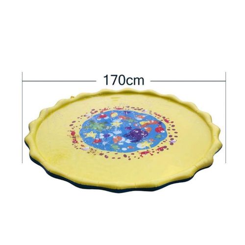  KJDFN Entertainment Pool Inflatable,170cm Water Sprinkler Spray Mat, Childrens Lawn Play Mat PVC Inflatable Water Spray Toy for Baby Outdoor Beach Fun Activity