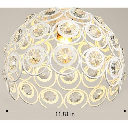  KJLARS Crystal Chandelier 1 Light Flush Mount Ceiling Light Farmhouse orb Pendant Lighting for Hallway Bedroom Living Room Kitchen Dining Room (D 11.81 inch)