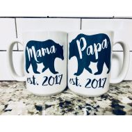 /KJimpressions Mama Bear and Papa Bear - Mama Bear - Papa Bear Mama Bear and Papa Bear Coffee Mugs - Couples Coffee Mugs - New Parents Coffee Mug - A Set