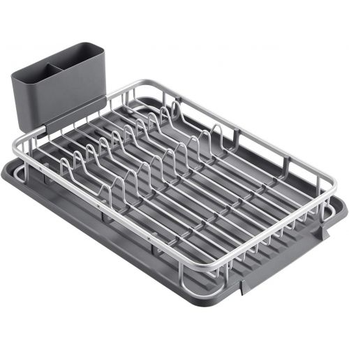  KK KINGRACK Aluminum Dish Drying Rack with Utensil Holder, Drainboard for Kitchen Countertop Dish Drainer 112055