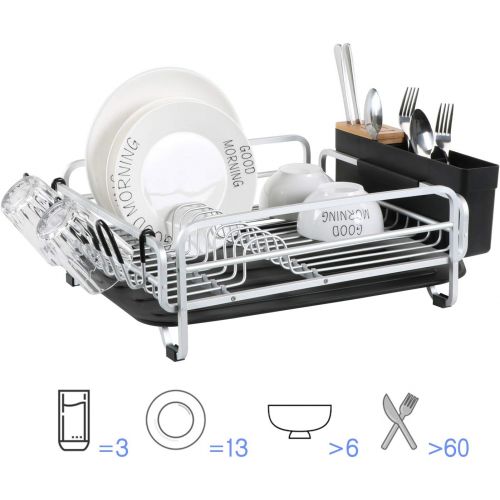  KK KINGRACK Kingrack Aluminum Dish Drying Rack,Large Dish Rack and Drain Board Set,Kitchen Dish Rack