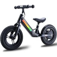Electric Balance Bike for Kids 3-5 Years Old 12inch 9Mph Electric Mini Bike with Colorful Lights for Boy Girls 2 Speed 24V Lithium Battery 180W Adjustable Seat & Handle