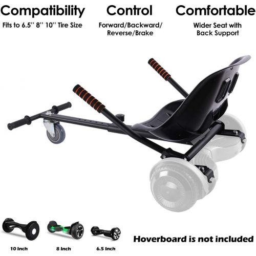  [아마존베스트]KKA Hoverboard Kart, Hoverboard Seat Attachment Accessories for Self Balancing Scooter Go Kart Conversion Kit Hover Board Cart Buggy Attachment Fits 6.5 8 10 Adjustable for All Heights