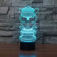 KKCHINA lights 3D Led Night Light Trophy Cup 7 Color Changing Touch Mood Lamp Decor Light for Bar Birthday Gift