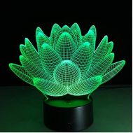 KKCHINA lights Acrylic Night Light 7 Color Changing Touch Lotus 3D Colorful Night Light Strange Stereoscopic Visual Illusion Lamp Led Lamp Decor Light Mood Lamp