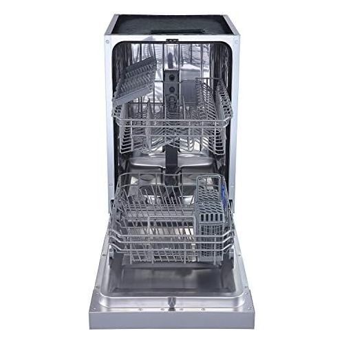  [아마존베스트]KKT KOLBE Under-mountable dishwasher / partially integrated dishwasher / 45 cm / stainless steel / AquaStop / height-adjustable upper basket / 7 rinsing programs / 9 place settings