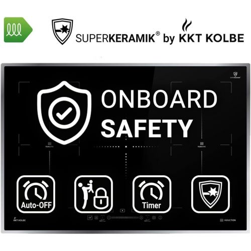  [아마존베스트]KKT KOLBE IND7705FZ-ED Induction Hob 77 cm (Auto / 9.7 kW / 9 Levels / 5 Zones / 2 Flex Zones / Stainless Steel Frame / TouchSelect Sensor Buttons / Slider Control / Booster / LED