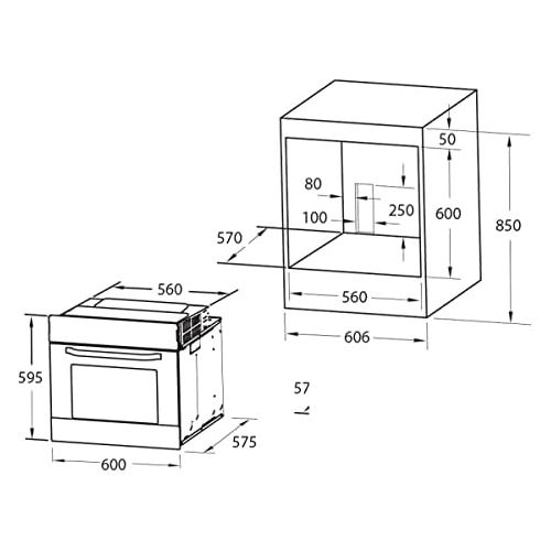  [아마존베스트]KKT KOLBE BO8810SS Built-In Oven / 60 cm / 70 l / 3.3 kW / Hot Air / Grill / Roasting System / Telescopic Pull-Outs / Cleaning System / Energy Efficiency Class A