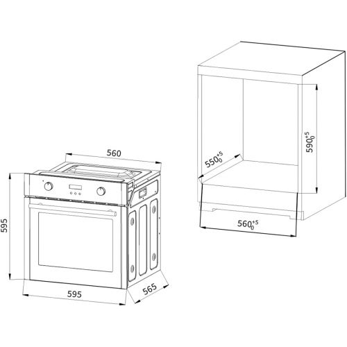  [아마존베스트]KKT KOLBE EB8005ED built-in oven (60 cm, 70 litres, 3.3 kW, hot air, grill/roasting system, cleaning system, EEK: A)