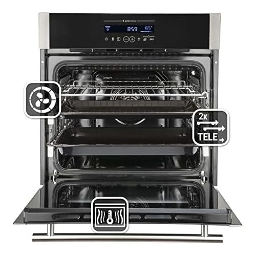  [아마존베스트]KKT KOLBE EB8016ED Premium Built-In Oven (60 cm / 70 l / 3.2 kW / Telescopic Pull-Outs / Core Temperature Sensor / Rotisserie / Grill / Roasting System / Catalysis Self-Cleaning /