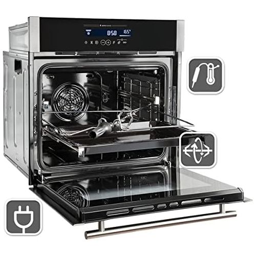  [아마존베스트]KKT KOLBE EB8016ED Premium Built-In Oven (60 cm / 70 l / 3.2 kW / Telescopic Pull-Outs / Core Temperature Sensor / Rotisserie / Grill / Roasting System / Catalysis Self-Cleaning /