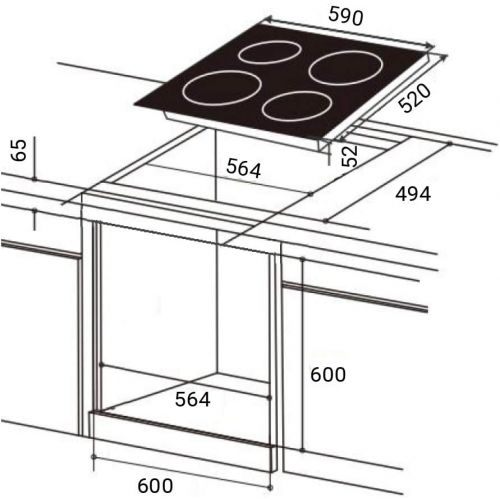  [아마존베스트]Stove set: KKT Kolbe SET6309ED 60 cm Built-In Oven with 59 cm Glass Ceramic Hob Frameless (Hot Air, Grill, Timer, Telescopic Extensions, Steam Cleaning, Roasting Area)