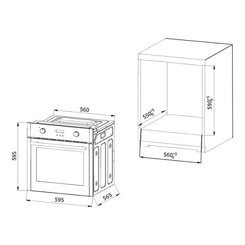  [아마존베스트]KKT Kolbe Self-sufficient cooker set: Built-In Oven EB8005ED 60 cm + 59 cm Glass Ceramic Hob KFS59RL (Hot Air / Grill / Roasting System / Automatic Timer / Dual Zone SET8005KFS