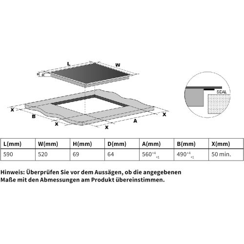  [아마존베스트]KKT KOLBE Autarkes Herdset: 60cm Einbau-Backofen EB8017ED + 59cm Induktionskochfeld KF5900IND / Heissluft/Grill-/Bratsystem/Teleskopauszuege/Kerntemperaturfuehler/Katalyse/Touch/Edels