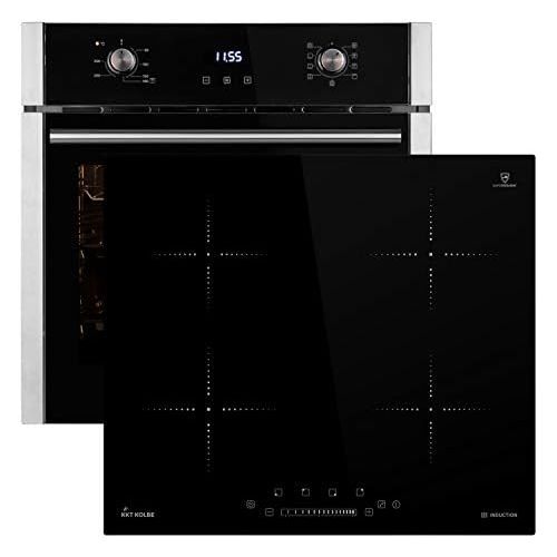  [아마존베스트]KKT KOLBE Oven Set 80101IND2 (Autonomous Stove Set, Induction Hob, 2x Telescopic Pullouts, Real Hot Air, Hob and Oven with Automatic Timer)