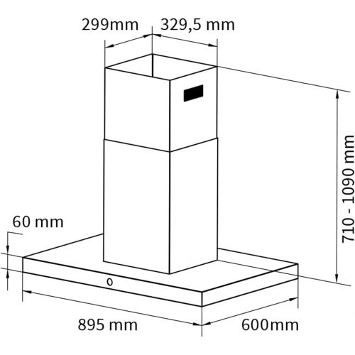  [아마존베스트]KKT KOLBE Extractor hood/island hood / 90 cm / stainless steel / black glass / extra quiet / energy class A+ / 9 levels / LED lighting / TouchSelect sensor buttons / Delta Island T