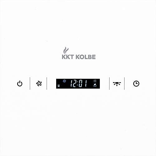  [아마존베스트]KKT KOLBE Designer Cooker Hood (40 cm, Stainless Steel, White Glass, Extra Quiet, 4 Levels, LED Lighting, TouchSelect Sensor Buttons, Rope Attachment) BOX400W - KKT KOLBE