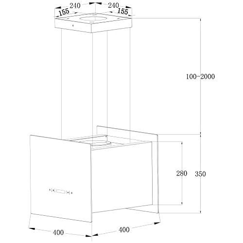  [아마존베스트]KKT KOLBE Designer Cooker Hood (40 cm, Stainless Steel, White Glass, Extra Quiet, 4 Levels, LED Lighting, TouchSelect Sensor Buttons, Rope Attachment) BOX400W - KKT KOLBE