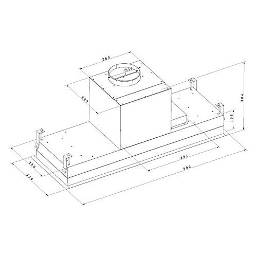  [아마존베스트]KKT KOLBE INTEGRA606 Ceiling Built-In Extractor Hood/Fan Block/90 cm/Stainless Steel/4 Levels/Black Glass/LED Lighting/SensorTouch Control/Exhaust or Recirculation