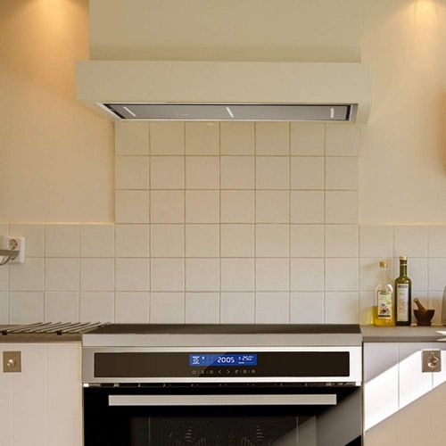  [아마존베스트]KKT KOLBE INTEGRA606 Ceiling Built-In Extractor Hood/Fan Block/90 cm/Stainless Steel/4 Levels/Black Glass/LED Lighting/SensorTouch Control/Exhaust or Recirculation