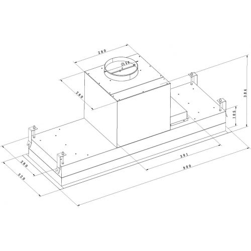  [아마존베스트]KKT KOLBE INTEGRA606 Ceiling Built-In Extractor Hood/Fan Block/90 cm/Stainless Steel/4 Levels/Black Glass/LED Lighting/SensorTouch Control/Exhaust or Recirculation